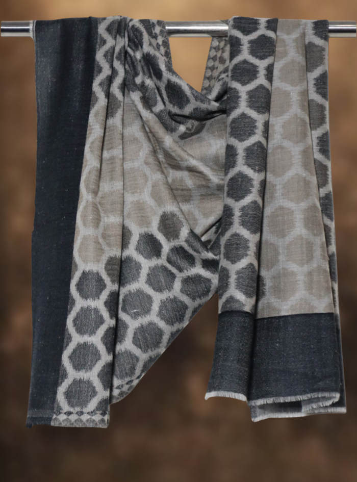 Grey & Charcoal Ikkat Stole (2) Grey & Charcoal Ikkat Stole (2)