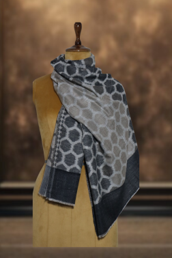 Grey & Charcoal Ikkat Stole (3)