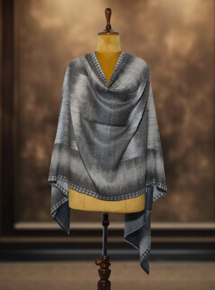 IKkat Pashmina Stole (Grey Striped) (2)