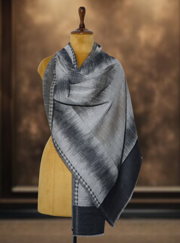 IKkat Pashmina Stole (Grey Striped) (3)