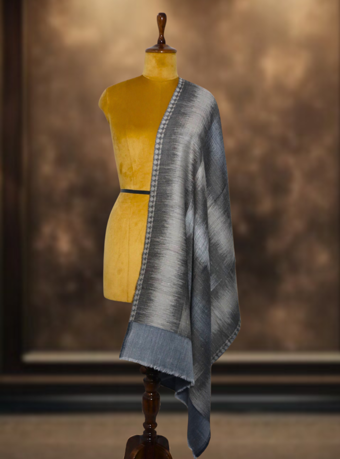 IKkat Pashmina Stole (Grey Striped)