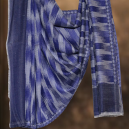 Ikkat Pashmina Stole (Blue Striped)