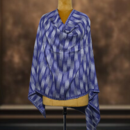 Ikkat Pashmina Stole (Blue Striped) (3)