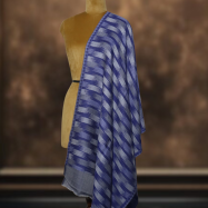 Ikkat Pashmina Stole (Blue Striped) (4)
