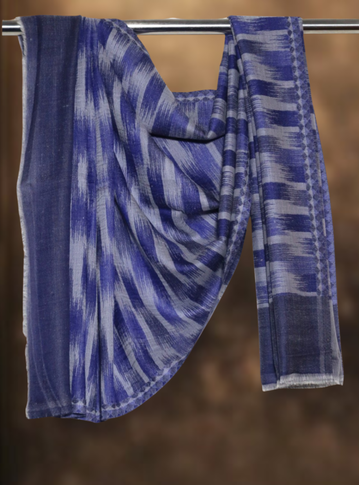 Ikkat Pashmina Stole (Blue Striped) Ikkat Pashmina Stole (Blue Striped)