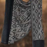 Ikkat Pashmina Stole (Grey & Beige Diamond) (4)