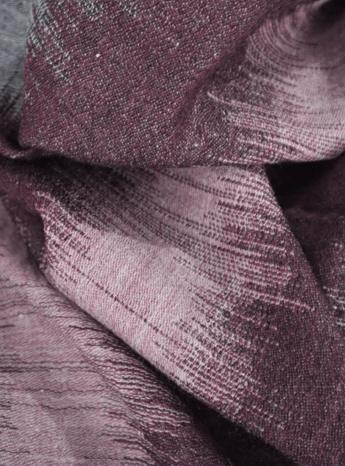 Ikkat Pashmina Stole (Grey & Plum Horizontal) (5) Ikkat Pashmina Stole (Grey & Plum Horizontal) (5)