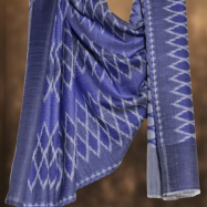 Ikkat Pashmina Stole (Royal Blue Diamond)