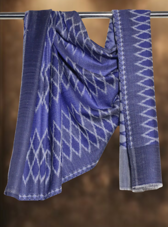 Ikkat Pashmina Stole (Royal Blue Diamond) Ikkat Pashmina Stole (Royal Blue Diamond)