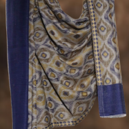 Indigo & Olive Diamond Ikkat Stole (4)