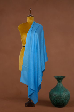 Sky Blue Solid Fine Wool stole