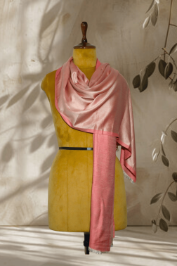 Reversible Pink Silk Stole