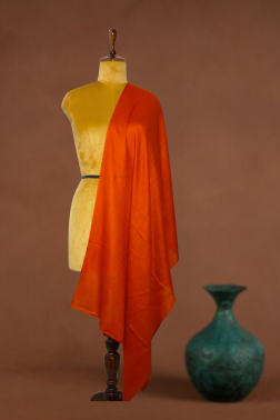 Rust Orange Solid Fine Wool stole