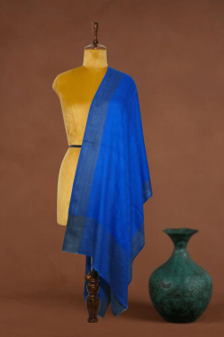 Royal Blue Fish Bone Weave Stole with Dark Blue Borders