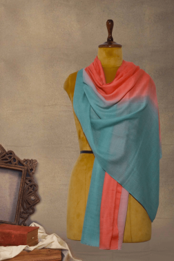 Ombre Pashmina Stole (Coral, Teal & Pink Pastel)