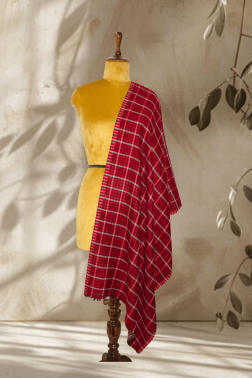 Reversible Red Checkered Stole