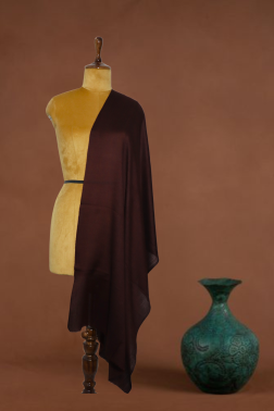 Deep brown Solid Fine Wool stole
