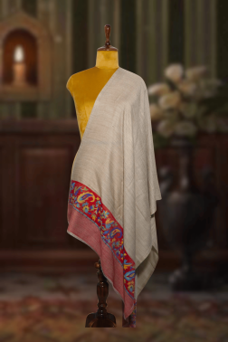 Light Grey Kani Palla Cashmera Fine Wool Stole