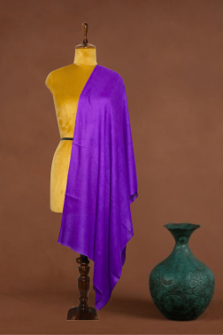 Deep Purple Solid Fine Wool stole