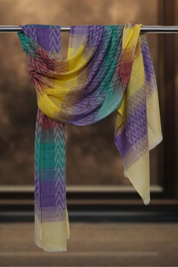 Sunrise Serenade Ikkat Cashmere Stole