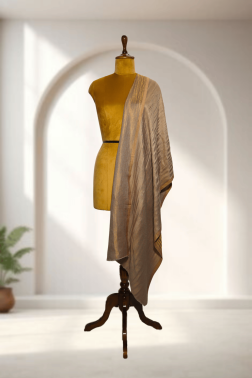 Iridescent Bronze & Gold Reversible Zari Cashmere Stole