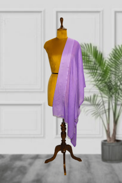Reversible Hand-Woven Cashmere Fine Wool Stole in Pure Lavender