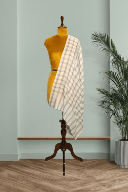 Minimal Check Cashmere Stole