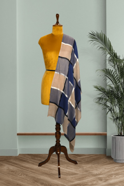 Cashmere Fine Wool Check Stole
