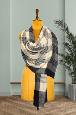 Cashmere Fine Wool Classic Check Stole