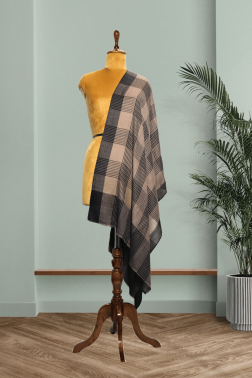Earthy Check Cashmere Stole