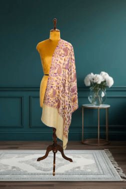 Luxurious Hand-Woven Pure Pashmina Kani Stole in Multicolored Paisley